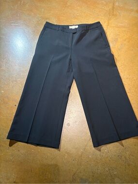 Michael Kors Black Wide-Leg Crop Pants